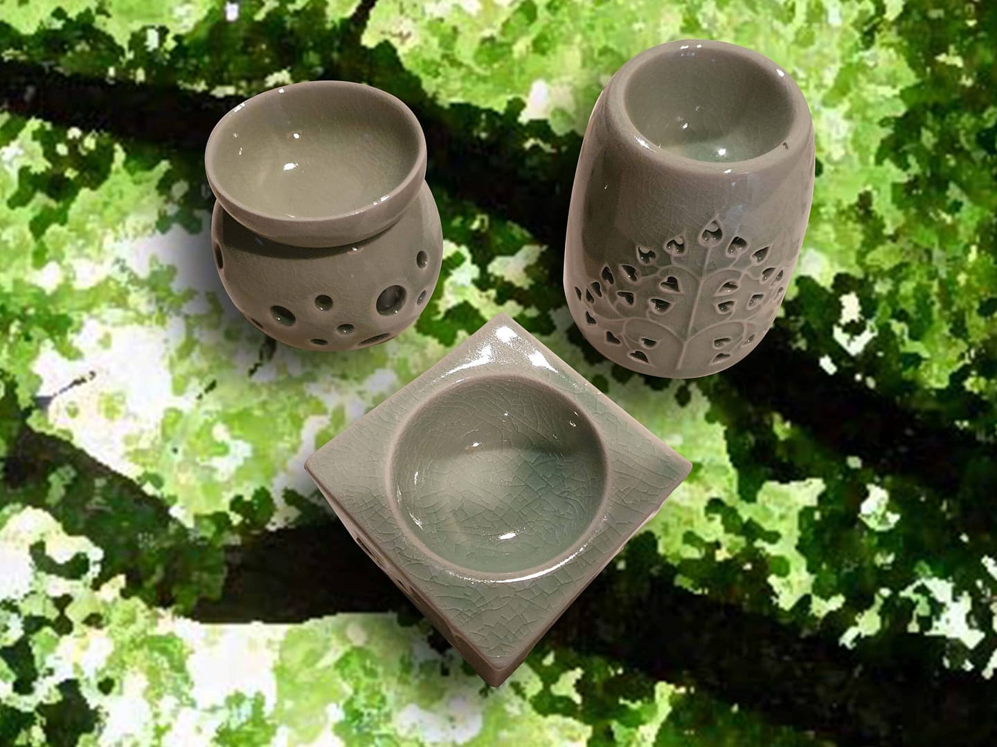 Petit bruleur à huile en grès au choix